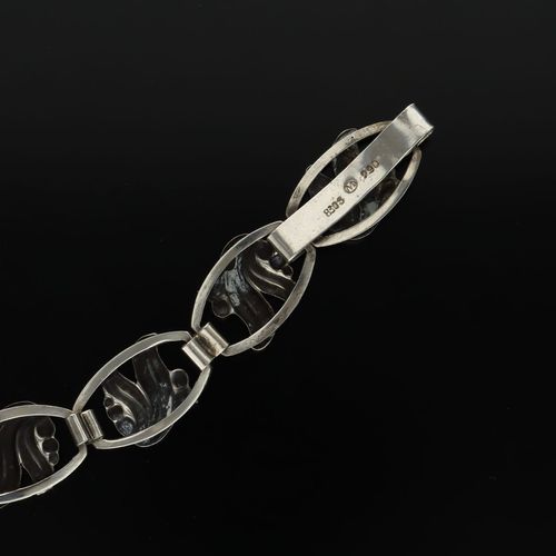 Vintage Danish 830s Silver Foliate Bracelet by Fir Munksgaard image-4