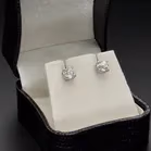 Platinum Old Cut Solitaire Studs