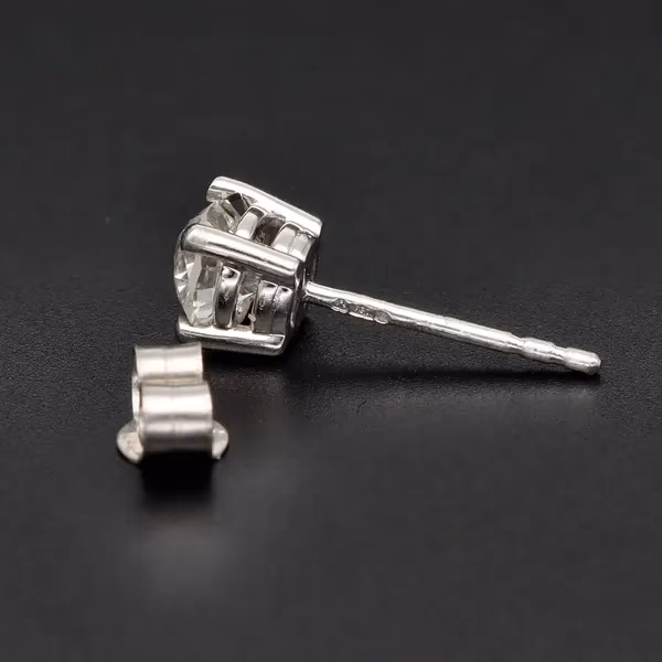 Platinum Old Cut Solitaire Studs