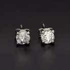Platinum Old Cut Solitaire Studs