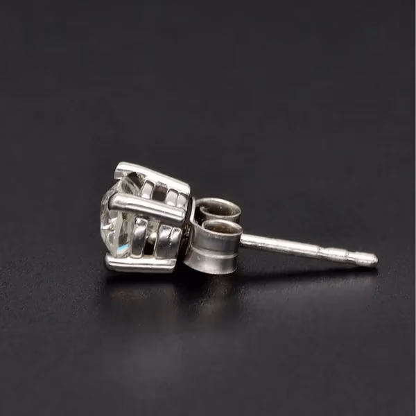 Platinum Old Cut Solitaire Studs