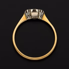 Antique 18ct Gold Platinum Diamond Ring, Size N