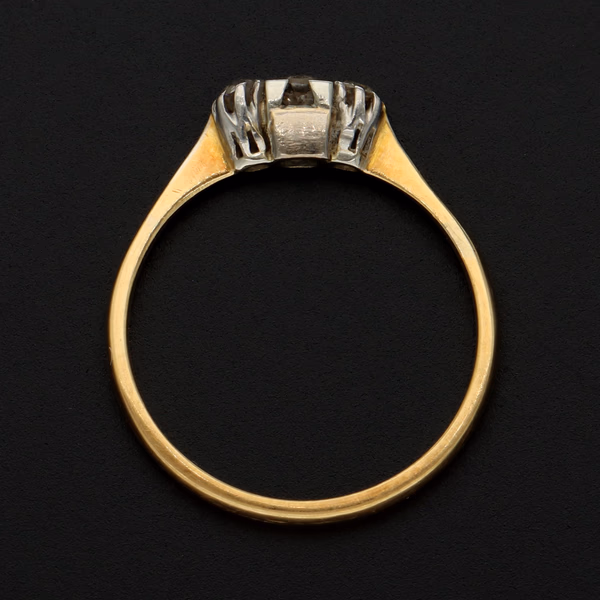Antique 18ct Gold Platinum Diamond Ring, Size N