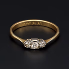 Antique 18ct Gold Platinum Diamond Ring, Size N