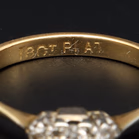 Antique 18ct Gold Platinum Diamond Ring, Size N