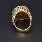 Heavy 18ct Yellow Gold Opal & Diamond Triplet Ring