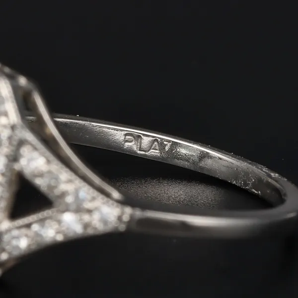 Platinum Aquamarine & Diamond Ring