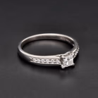 18ct White Gold Princess Cut Diamond Solitaire Ring