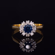 360° view of The Vintage 1984 Sapphire and Diamond Cluster Ring