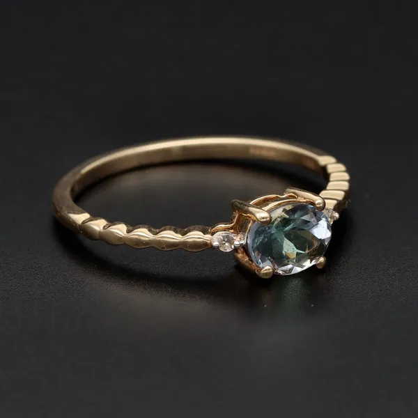 Gold Tanzanite and Diamond Ring