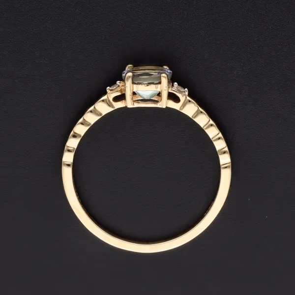 Gold Tanzanite and Diamond Ring