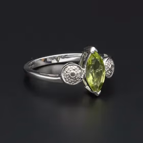 Gold Peridot Diamond Ring