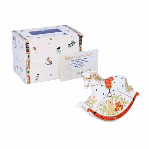 Boxed Royal Crown Derby Royal Baby Rocking Horse