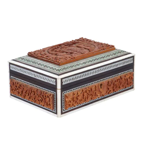 Indian Sandalwood Mosaic Box image-1