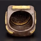 18ct Yellow Gold & Oxidised Silver With Rare Roman Coin Ring
