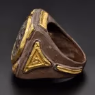 18ct Yellow Gold & Oxidised Silver With Rare Roman Coin Ring