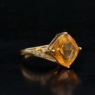 9ct Gold Citrine and Diamond Ring