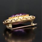 Victorian 18ct Gold Amethyst and Pearls Brooch