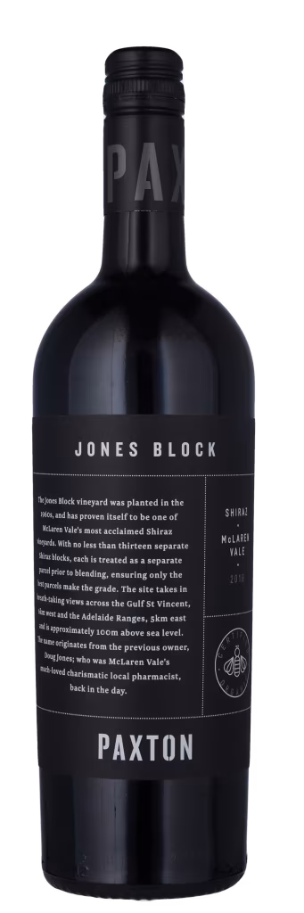 SHIRAZ JONES BLOCK BIO Mclaren Vale, Paxton Vineyards