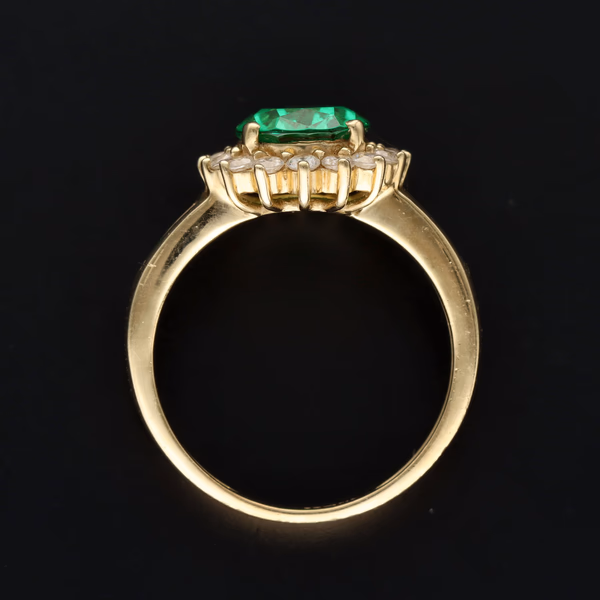 14K Gold Green Dress Ring