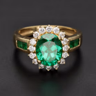 14K Gold Green Dress Ring