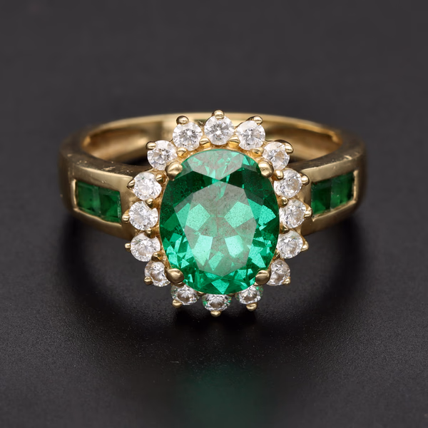 14K Gold Green Dress Ring