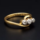 18ct Antique 0.3Ct Diamond Trilogy Ring. Circa 1910