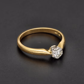 18ct Yellow Gold 0.25ct Solitaire Diamond Ring
