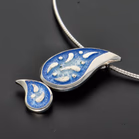 Sheila Fleet Paisley Enamel Necklace