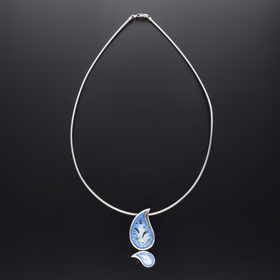 Sheila Fleet Paisley Enamel Necklace