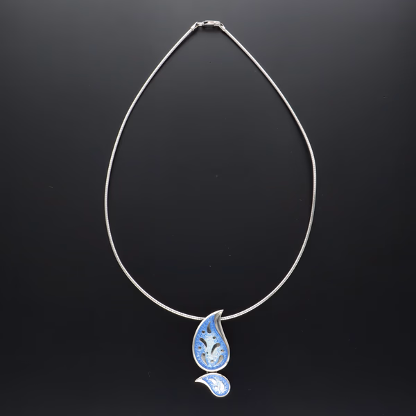 Sheila Fleet Paisley Enamel Necklace