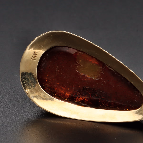 14ct Gold Amber Pendant