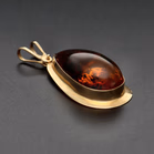 14ct Gold Amber Pendant