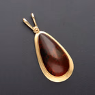 14ct Gold Amber Pendant
