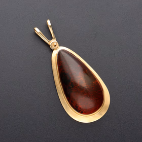 14ct Gold Amber Pendant