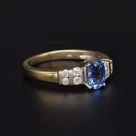 18ct Gold Diamond and Sapphire Ring