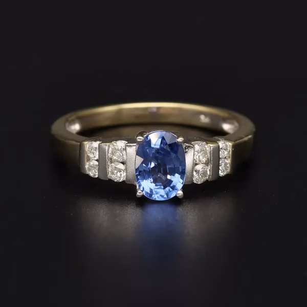18ct Gold Diamond and Sapphire Ring
