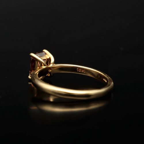 18ct Gold Cognac Diamond Solitaire Ring image-5