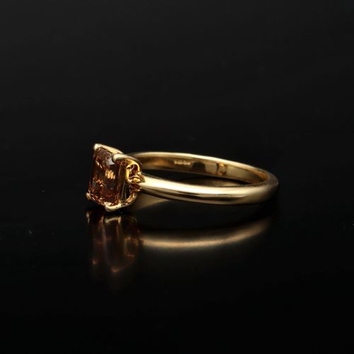 18ct Gold Cognac Diamond Solitaire Ring image-3
