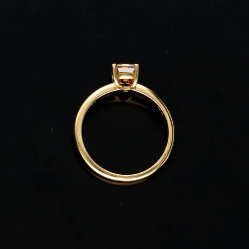 18ct Gold Cognac Diamond Solitaire Ring image-6