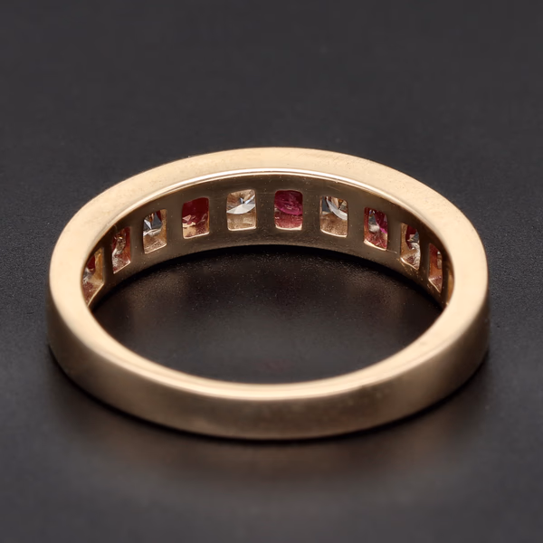 9ct Yellow Gold Ruby & Diamond Eternity Ring