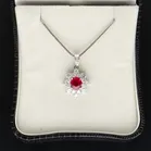18ct Gold Burmese Ruby and Diamond Pendant
