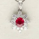 18ct Gold Burmese Ruby and Diamond Pendant