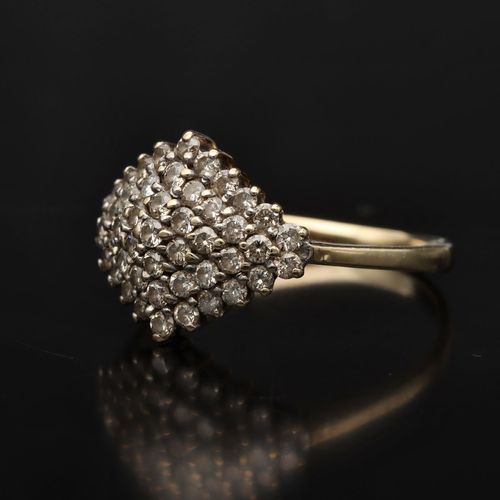 Gold 1ct Diamond Cluster Ring image-3