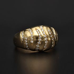 18ct Yellow Gold Diamond Pave Set Hoop Ring