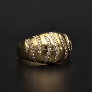 18ct Yellow Gold Diamond Pave Set Hoop Ring