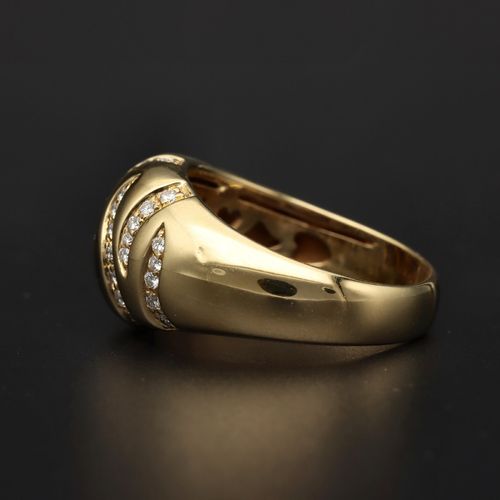 18ct Yellow Gold Diamond Pave Set Hoop Ring image-3