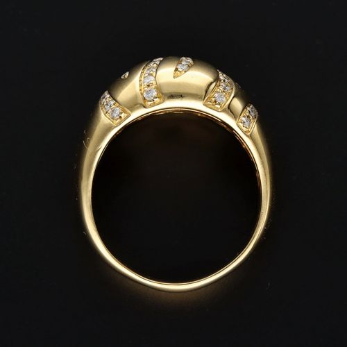 18ct Yellow Gold Diamond Pave Set Hoop Ring image-6