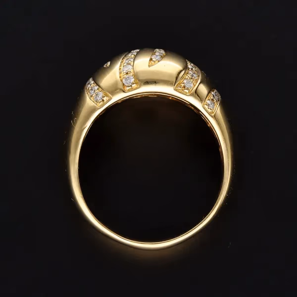 18ct Yellow Gold Diamond Pave Set Hoop Ring