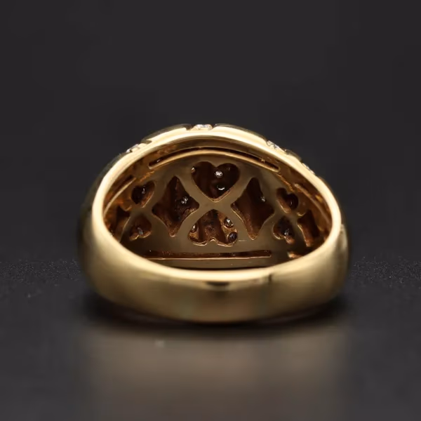 18ct Yellow Gold Diamond Pave Set Hoop Ring